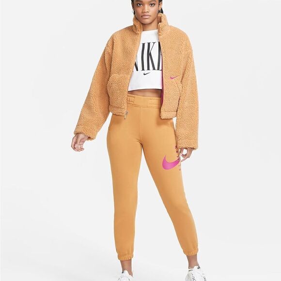 NWOT NIKE Sportswear Swoosh Sherpa Fleece Teddy Jacket CU6639 Sz XS - Picture 2 of 11